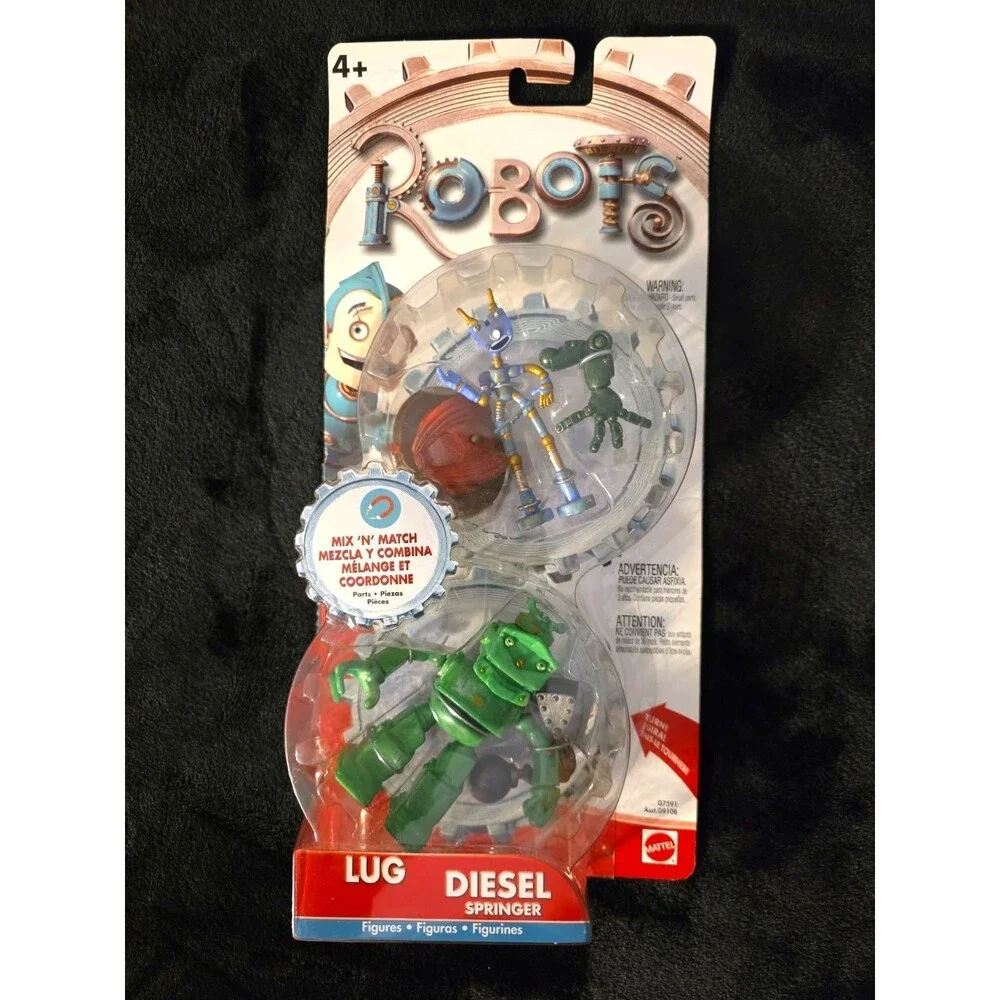 Robots Lug & Diesel Springer Action Figures Mattel 2004 Brand New